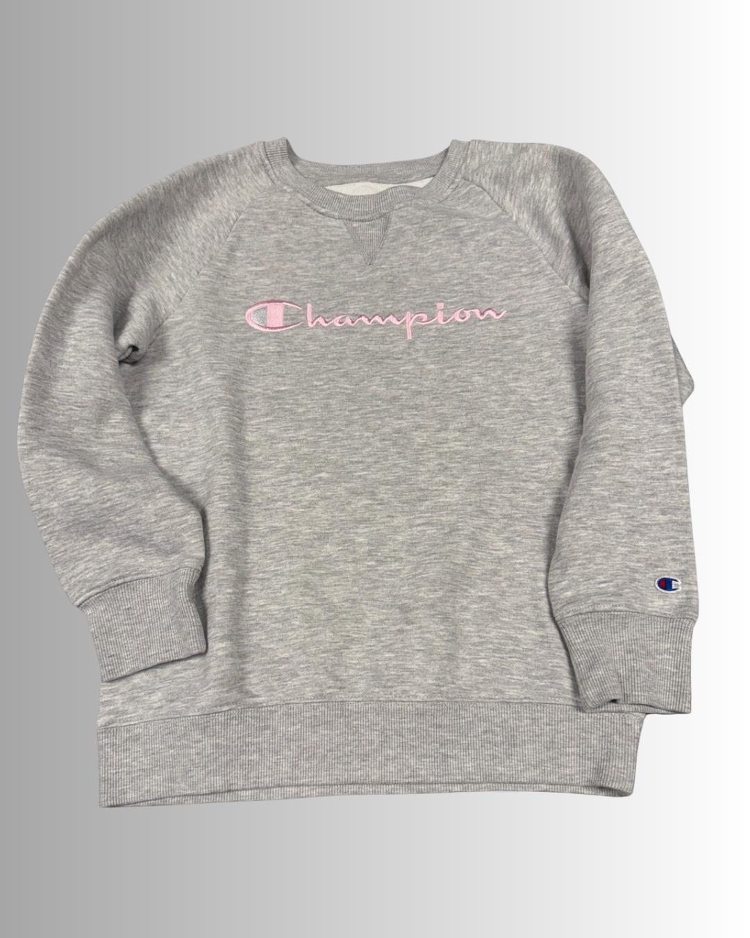 Grey, Pink champion decal crew neck